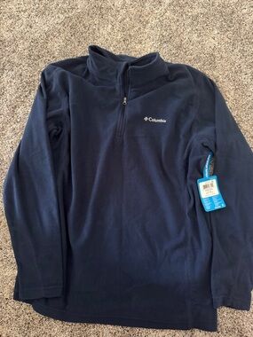 Columbia Men's Navy Blue Quarter-Zip Fleece Pullover